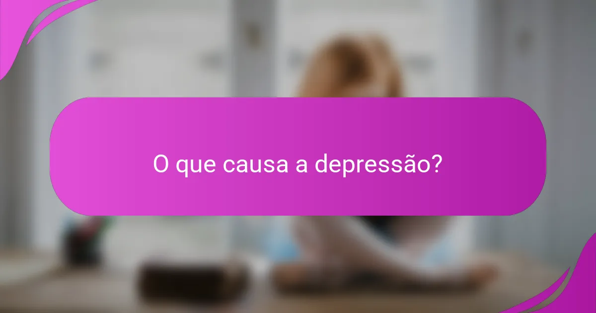 O que causa a depressão?